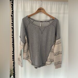 Free People beautiful sinner sweatshirt sweater knit sleeves women’s M medium